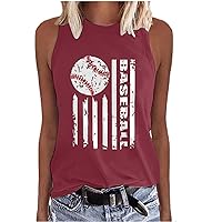 Womens Baseball Tank Tops Thankful Mother Sleeveless T-Shirts Summer Casual Loose Fit Cute Shirts Mom Gift Tank Blouses