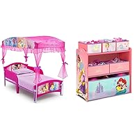 Canopy Toddler Bed, Disney Princess & Design & Store 6 Bin Toy Storage Organizer, Disney Princess
