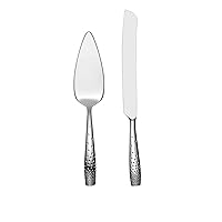 Dazzle Cake Knife and Server Set | 2-Piece Set | 12-inch | Stainless Steel Set | Wedding Cutter Slicer for Serving Cakes or Pie at Birthdays and Events | Set Comes in A Giftable Box