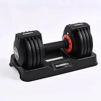 Adjustable Dumbbell 25LB 5 In 1 Single Dumbbell for Men and Women Multiweight Options Dumbbell with Anti-Slip Nylon Handle Fast Adjust Weight for Home Gym Full Body Workout Fitness