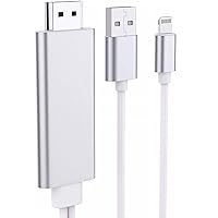 [Apple MFi Certified] Apple Lightning to HDMI Cable for iPhone to TV, Compatible for iPhone iPad to HDMI Cable Cord, 6FT 1080P Digital AV Adapter HDTV Cable for iPhone/iPad to TV Projector Monitor