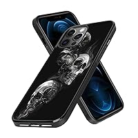 Phone Case Compatible with iPhone 12 Pro Max Skulls Black Frame Shockproof and Slim Rubber TPU Material with Uniqe Design