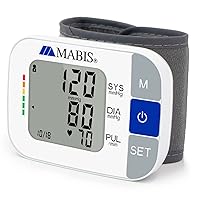MABIS Universal Wrist Talking Blood Pressure Monitor, Visual BP Guide, 396 Reading Memory Storage for 4 Users, Protective Storage Case, FSA & HSA Eligible