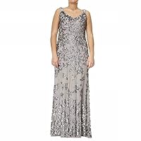 Marina Rinaldi Women's Disgelo Sequin Detail Gown, Grey, 12W / 21