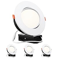 6 Inch Gimbal LED Recessed Lighting with Junction Box, 13.5W IC Rated Air Tight Directional Swivel Downlight, CRI90+ Dimmable Canless LED Recessed Light, 4000K, ETL, Energy Star, Pack of 4
