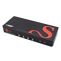 SIIG Dual Monitor DisplayPort KVM Switch 4 Computers 2 Monitors, 4X USB-A 5G, DP 1.4/ 8K 30Hz/ 4K 144hz with 3.5mm Audio & Mic, Keyboard & Mouse, TAA Compliant (CE-KV0H11-S1)