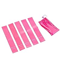 Peak Performance Resistance Loop Exercise Bands with Workout Videos. 5 PCs Latex Exercise Bands. 5 Bands All Pink Elastic Bands with Pink Carrying Bag.Includes Video demonstrations