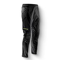 Storelli ExoShield Goalkeeper Pants, High-Impact Protection, Sweat-Wicking, Breathable Athletic Full Length Pants for Soccer & Heavy-Duty Sports, Youth, Large, Black