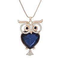 Sexy Sparkles Owl Snake Chain Pendant and Necklace with Lobster Clasp Extender