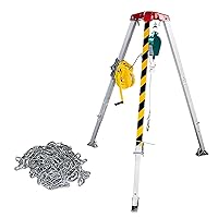 1800IBS Emergency Rescue tripod kit, Confined space aluminum alloy tripod 30m anti-fall device, for Power Engineering/Sewer Tunnel/Construction Sits - Easy to assemble