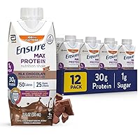 Max High Protein Nutrition Shake Milk with 30g of Protein 1g of Sugar , Chocolate w/ Caffeine, 11 Fl Oz (Pack of 12)