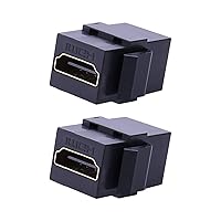 iGreely HDMI Keystone Jack Insert 2Pack Female to Female Coupler Snap-in Insert Connectors Adapter for Wall Plate - Black