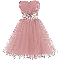 A-Line Sweetheart Neck Beaded Homecoming Dress Prom Ball Gown Mini 2021
