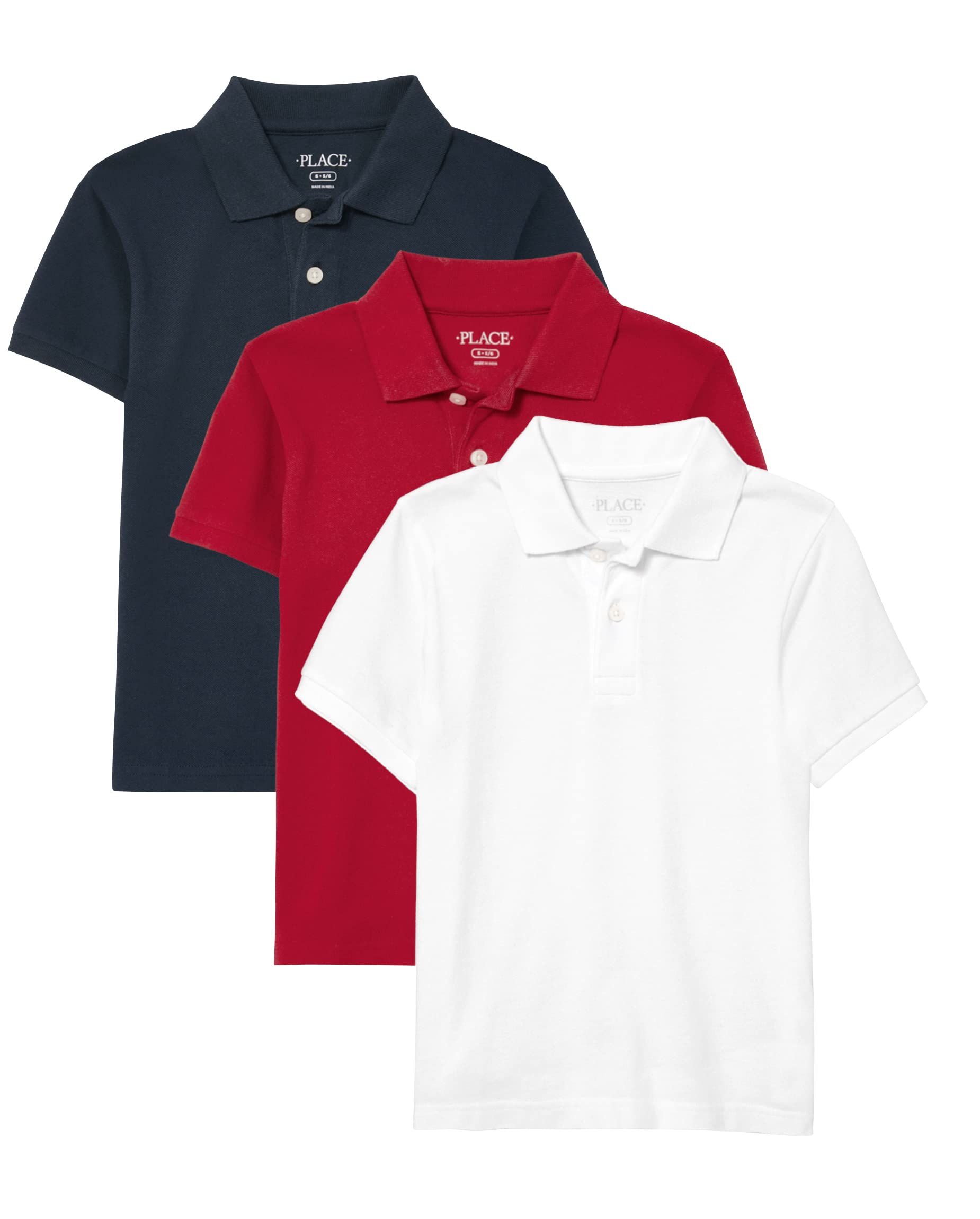 The Children's Place Boys' Short Sleeve Pique Polo 3-Pack