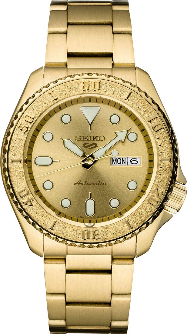 SEIKO SRPE74 5 Sports 24-Jewel Gold-Tone Watch