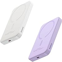 Baseus 5000mAh Magnetic Battery Pack-2PCS (White+Purple)