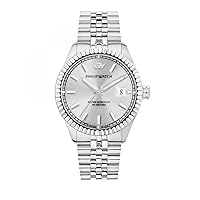 Caribe Men's Watch, Time & Date, Analog - 49X41 mm, Silver, Taglia unica, Bracelet