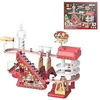 Christmas Santa Claus Electric Orbit Slide Toy with Lights and Music, Christmas Santa Claus Electric Track Slide Toys for Kids, Santa Claus Automatic Climbing Stairs Educational Toy for Kids