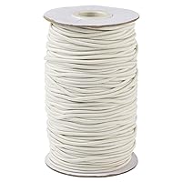 Elecrelive 76.55Yards Elastic Cord 2mm Beige Stretch Round String Beading Cord for DIY Jewelry Making Sewing and Crafting