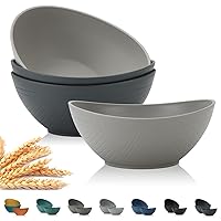 PYRMONT Large Salad Bowls & Wheat Straw Bowls-65oz Serving Bowls Set of 4,Bowls for Kitchen,Large Bowls for Serving,Soup,Salad,Cereal,Pasta,Microwave & Dishwasher Safe Bowls Set,BPA -Free
