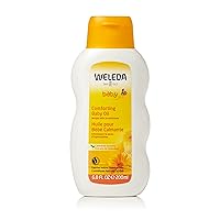 Weleda Baby Calendula Comforting Baby Oil, 6.8 Fluid Ounce, Plant Rich Baby Care with Calendula, Sweet Almond and Sesame Oils