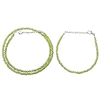 Peridot Beaded Necklace Free Matching Bracelet Natural Gemstone Necklace Faceted Dainty Minimalist Necklace By DIEM BEADS