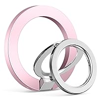 GVIEWIN Bundle - Compatible with iPhone 15 Plus Magnetic Case (Floratopia) + Magnetic Phone Ring Holder (Pink)