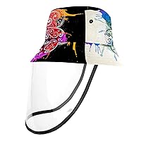 Sun Hats for Men Women Outdoor UV Protection Cap with Face Shield, 22.6 Inch Deer Bird Branches Stars Bow