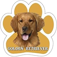 Golden Retriever Car Magnet With Unique Paw Shaped Design Measures 5.2 by 5.2 Inches Covered InUV Gloss For Weather Protection
