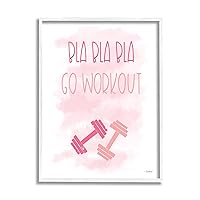 Stupell Industries Go Workout Girl Gym Weights Pink Misty Background, Design by Martina Pavlova