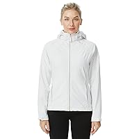 ALPHA CAMP Women's Softshell Waterproof Rain Jackets with Removable Hood Fleece Lined Lightweight Windbreaker Jackets
