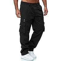 Cargo Sweatpants,Mens Relaxed Fit Cargo Pants Work Trousers Outdoor Casual Straight Sweatpants Sport Jogger Pants