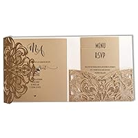 50Pcs Picky Bride Gold Glitter Wedding Invitations with RSVP Cards Luxury Wedding Cards - Set of 50pcs