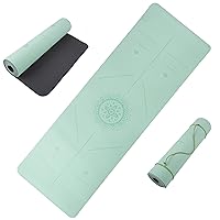 Non-Slip Yoga Mat with Alignment Marks – Lightweight Exercise Mat with Carry Strap for Home Workout or Travel by Wakeman Outdoors