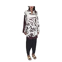 Women's Cotton Long Top Tunic Geometric Print Beige & Maroon Color Girl's Kurti Plus Size