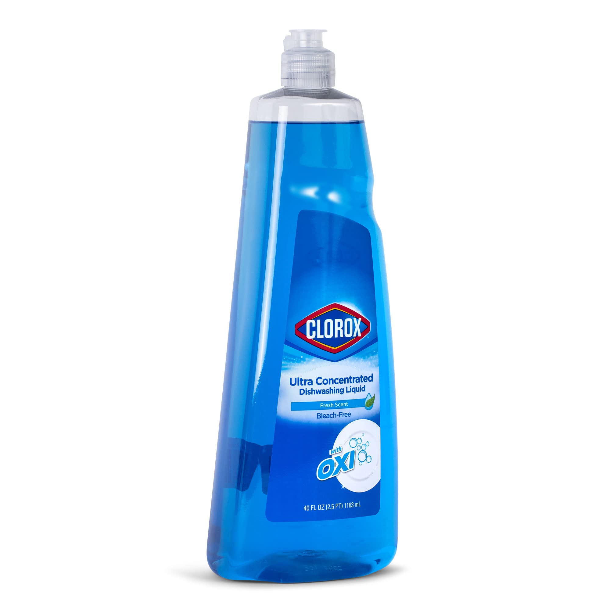 Clorox Liquid Dish Soap with Oxi in Fresh Scent, 40 Fl Oz | Bleach-Free Dishwashing Liquid Powers Through Grease to Wash Dishes and Clean | Ultra Concentrated Clorox Dishwashing Soap