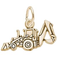 Rembrandt Charms Backhoe Charm, 10K Yellow Gold