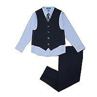 Haggar Boys' 4-Piece Vest, Dress Shirt & Tie Set