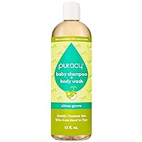 Puracy Shampoo & Body Wash for Children, Gently Scented Natural Baby Wash for Sensitive Skin, Plant-Based Baby Shampoo and Daily Bath Soap, Nourishes & Protects, 12 Ounce