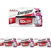 Energizer AAA Batteries, Max Triple A Alkaline, 20 Count (Pack of 4)