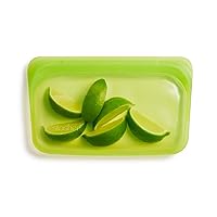 Stasher Platinum Silicone Food Grade Reusable Storage Bag, Lime (Snack) | Reduce Single-Use Plastic | Cook, Store, Sous Vide, or Freeze | Leakproof, Dishwasher-Safe, Eco-friendly | 12 Oz