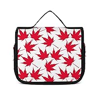 Canadian Maple Leaf Pattern Toiletry Bag Hanging Wash Bag Travel Makeup Bag Organizer Cosmetic Bag for Women Men