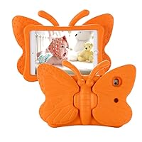 Kids Case for Apple iPad Mini 5/4/3/2/1 7.9 inch, Lightweight Shockproof EVA Foam Stand Cover for iPad Mini, Mini 5 (2019), Mini 4, iPad Mini 3rd Generation, Mini 2 Tablet - Butterfly, Orange