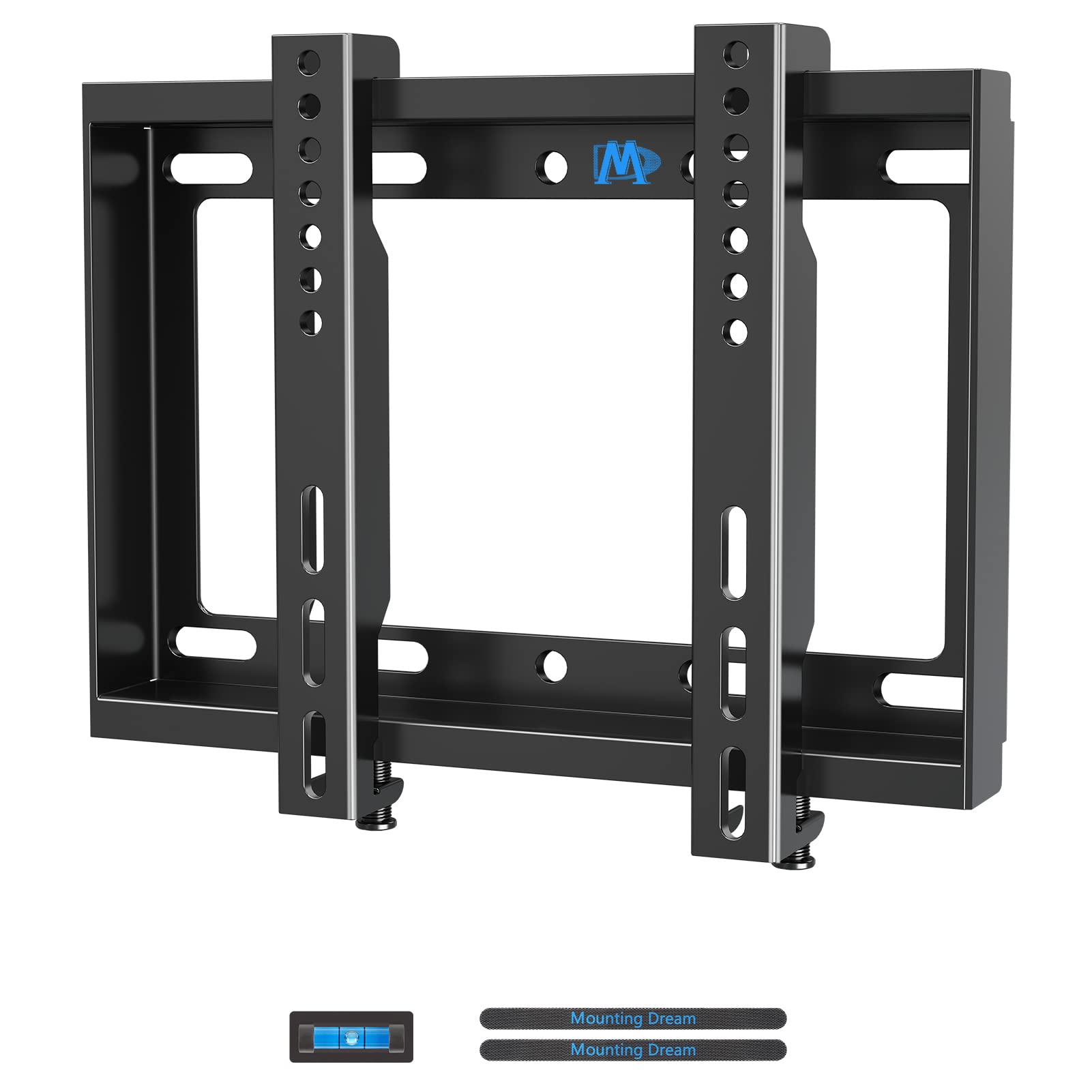 Mounting Dream Ultra Slim TV Wall Mount TV Bracket for Most 17-42 Inch Flat Screen LED, LCD TV, Fixed TV Mount for VESA 50X50 to 200x200mm, 66 lbs, 8”/Single Stud, Flush Low Profile Wall Mount MD2351