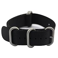 Watch Band with 1.5mm Thickness Quality Nylon Strap and Heavy Duty Brushed Buckle