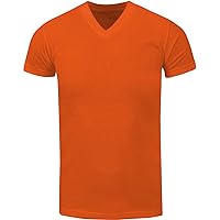 Men's Heavyweight Cotton T Shirt – Basic 6.2 Ounce Short Sleeve V Neck Plain Tee Top Tshirts Regular Big and Tall Size