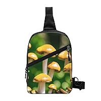 Cute Mushroom Sling Bag For Women And Men Fashion Folding Chest Bag Adjustable Crossbody Travel Shoulder Bag