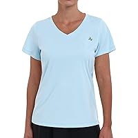 Nepest Women's Short Sleeve Quick Dry T-Shirt V-Neck Moisture Wicking UPF 50+ Tops Athletic Running Performance Shirts