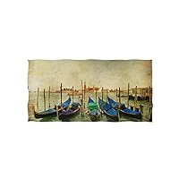 ALAZA Microfiber Gym Towel Venice Vintage Painting, Fast Drying Sports Fitness Sweat Facial Washcloth 15 x 30 inch
