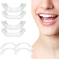 2 Pairs Adjustable Veneers Dentures,Fake Teeth Cosmetic Tooth Repair Kit,Cover The Imperfect Teeth Nature and Comfortable